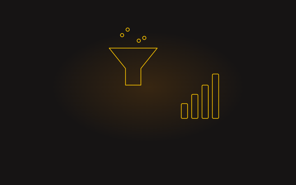 Lead generation funnel and revenue line art