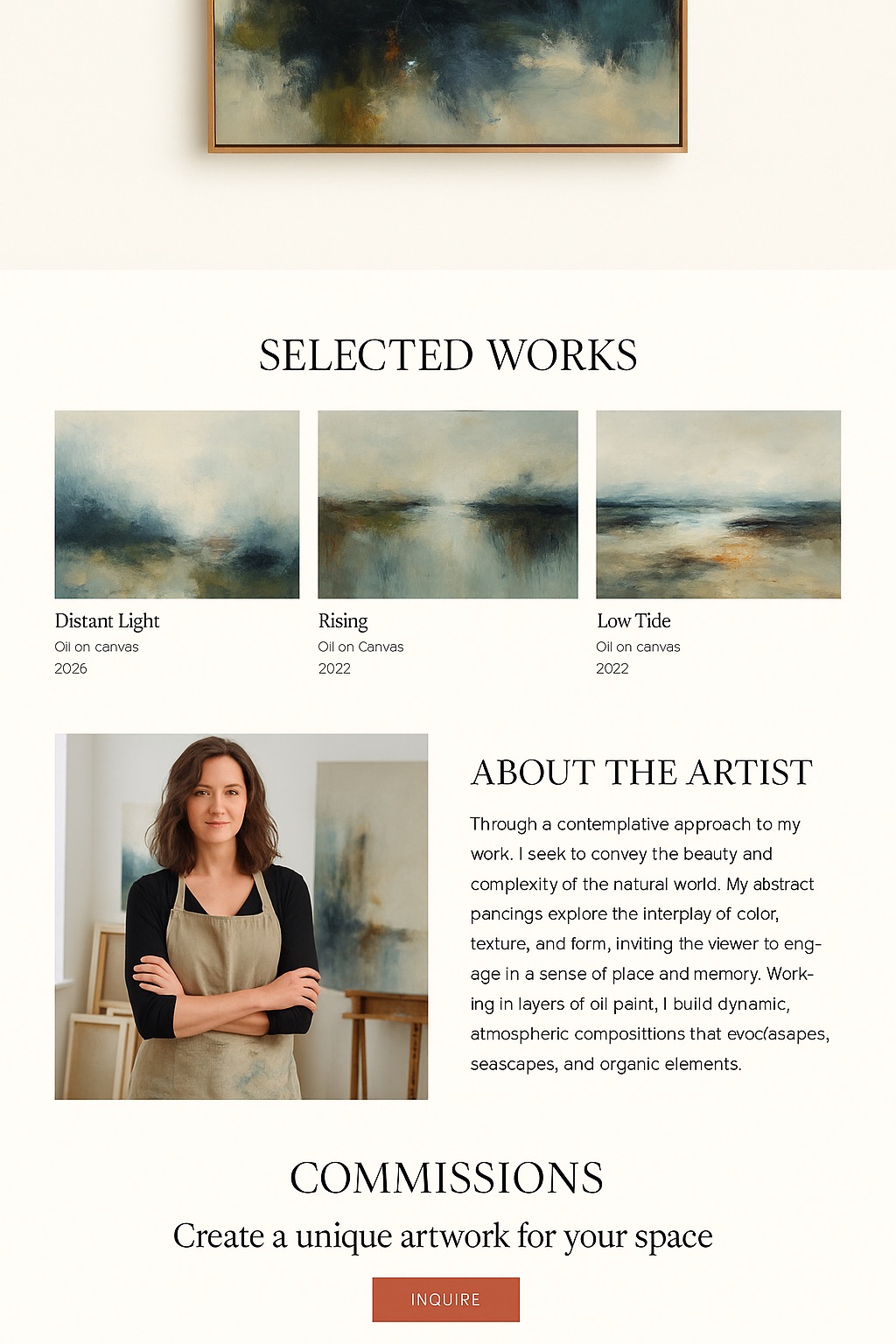 Marlowe Fine Art homepage design