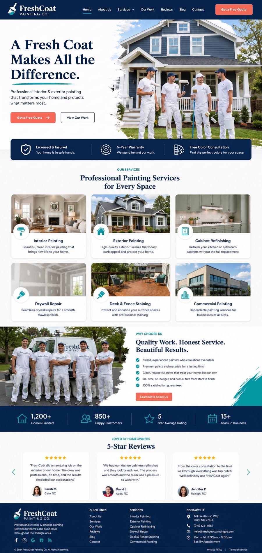 FreshCoat Painting Co. homepage design