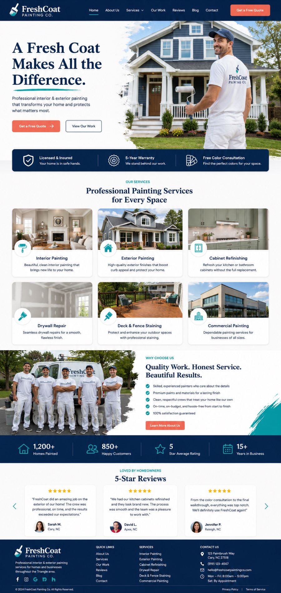 FreshCoat Painting Co. homepage design