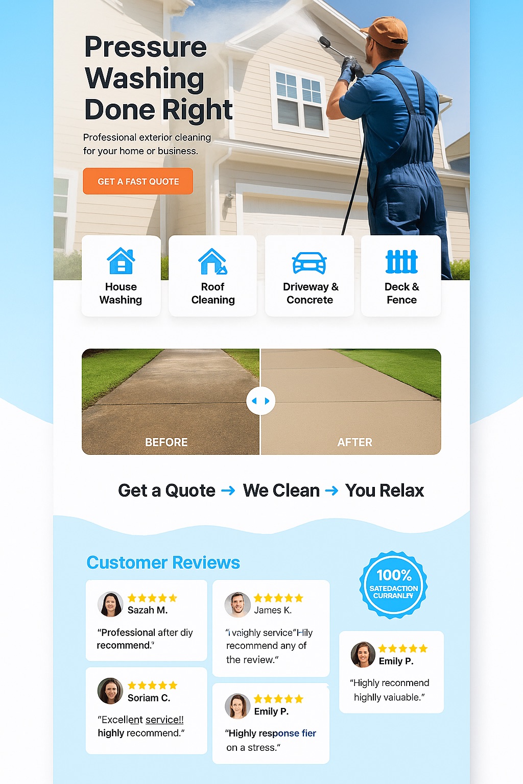 Tidewater Wash Co. homepage design