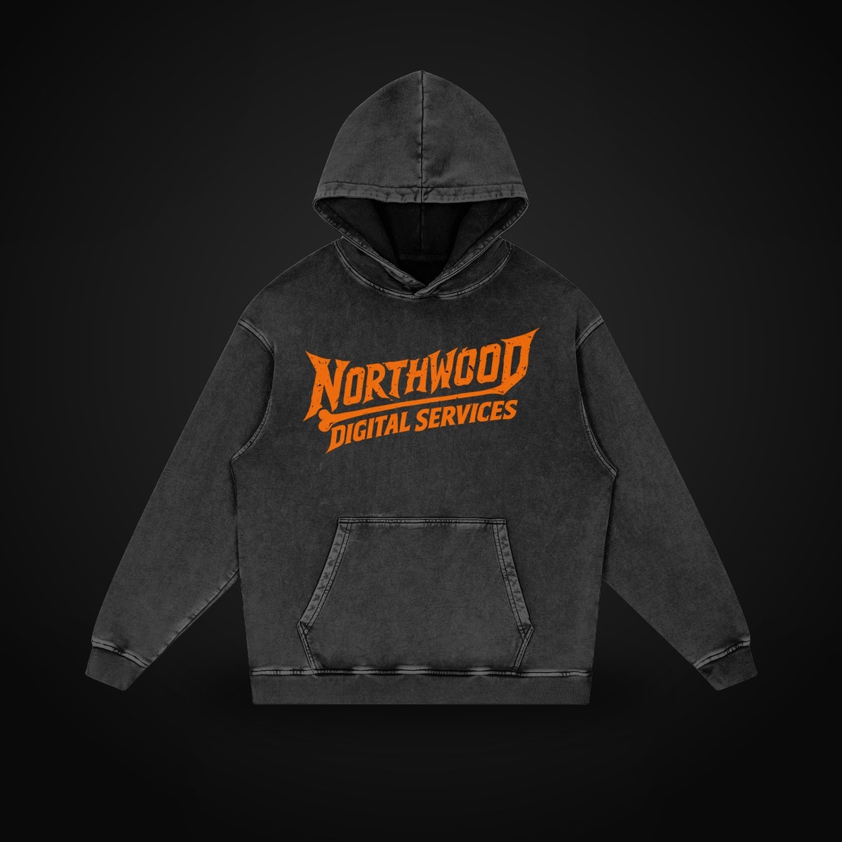 Snow Washed Loose Cotton Hoodie